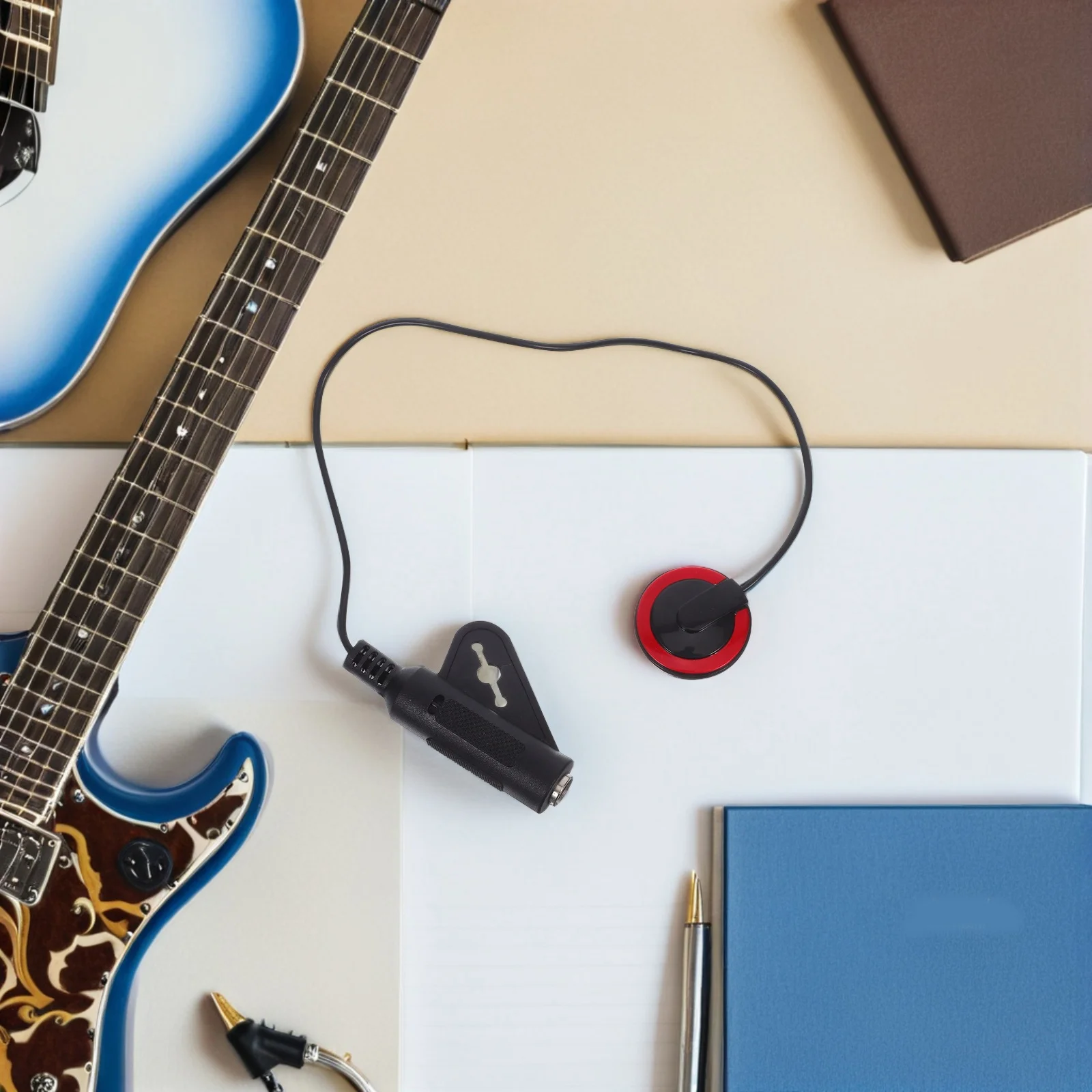 

2pcs Guitar No Drill Design High Sensitivity Piezo Transducer Pickup Self-Adhesive Patch Buzzing Plate Technology for Acoustic