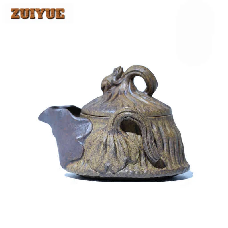 

160ml Yixing Purple Clay Teapots Handmade Frog Lotus Seed Pot Raw Ore Wood-fired Porcelain Mud Tea Maker Kettle Strainer Zisha