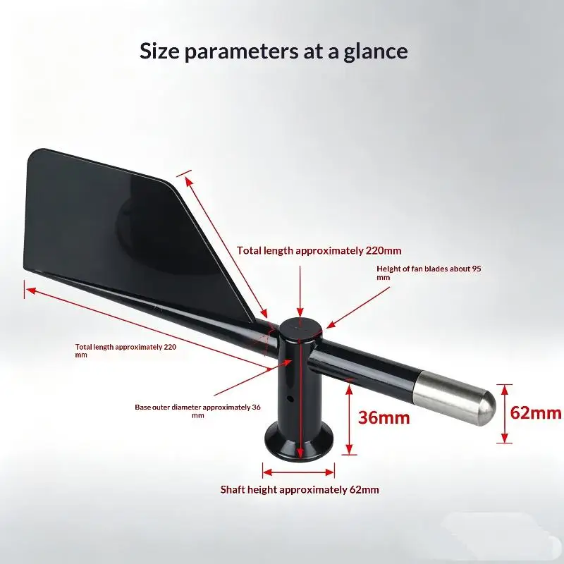 (Ce14)Anemometer Tail Fin Accessory Wind Direction Indicator With High Precision Measurement Reliable Sensor Part Plastic End
