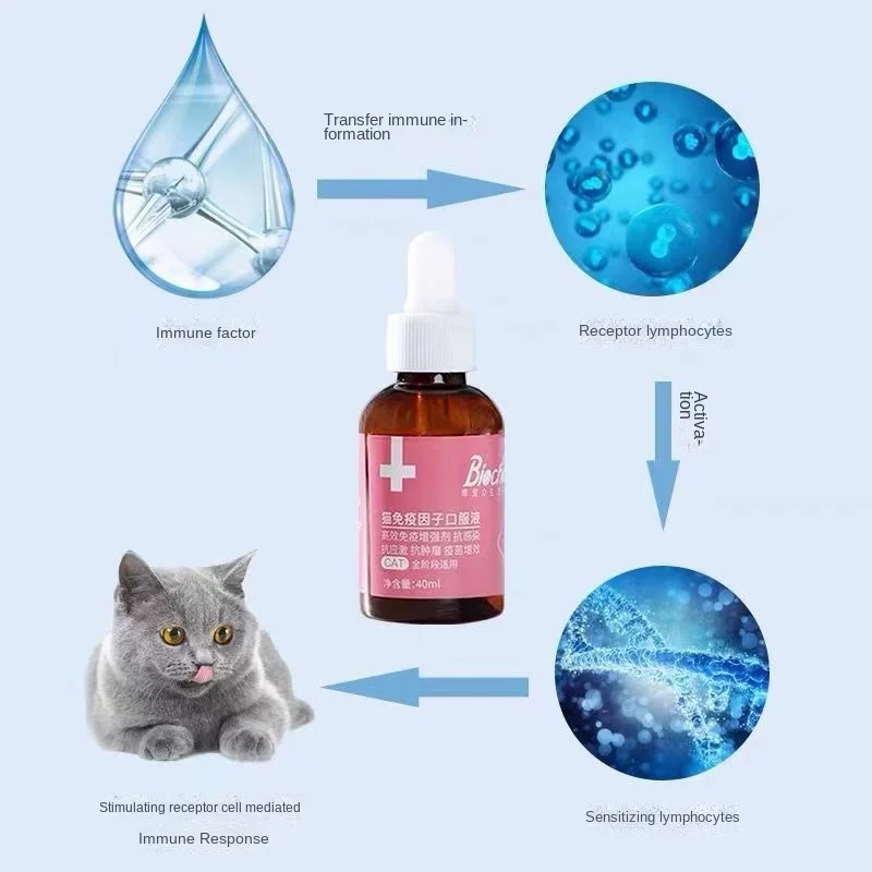 Pet cat immune factor oral liquid 40ml cat runny nose and sneeze to increase immunity