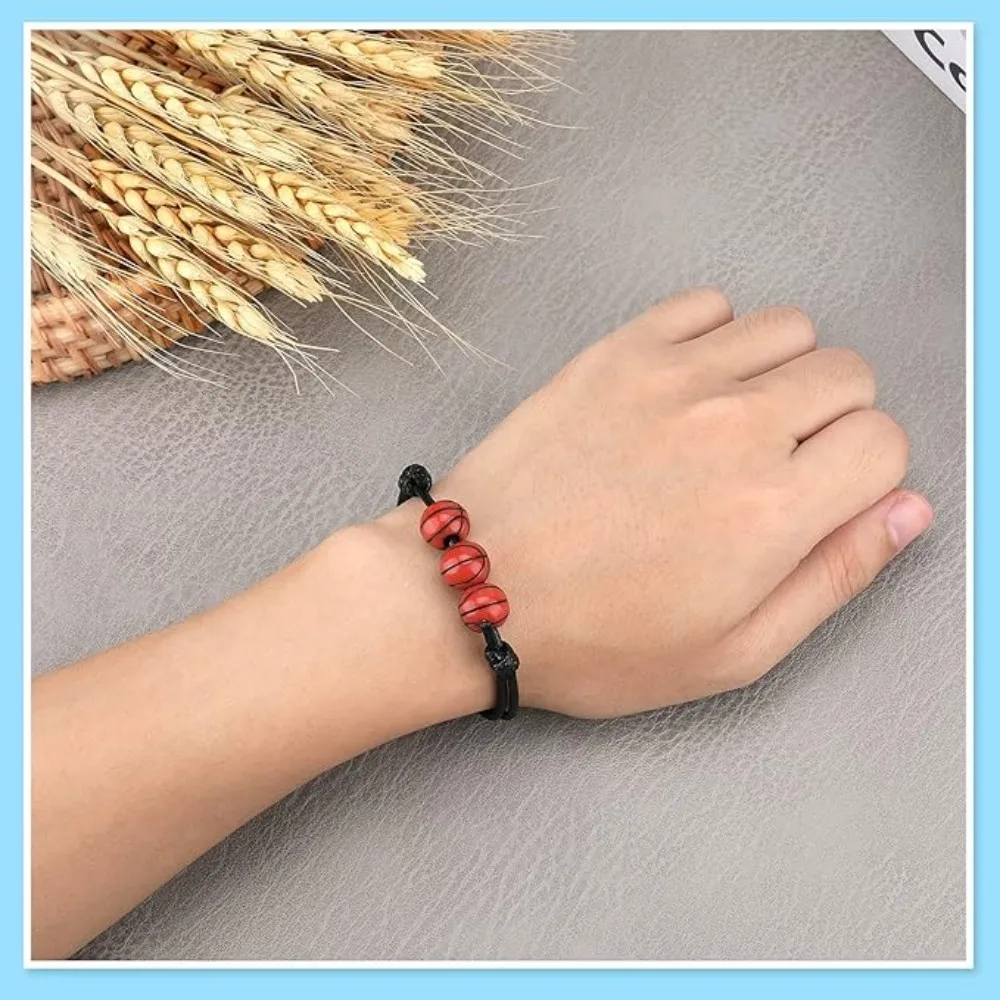 10pcs Sports Party Gift Bracelets - Adjustable Beaded Ones (Football/Basketball/Baseball/Volleyball) & Inspirational Wristbands view 6