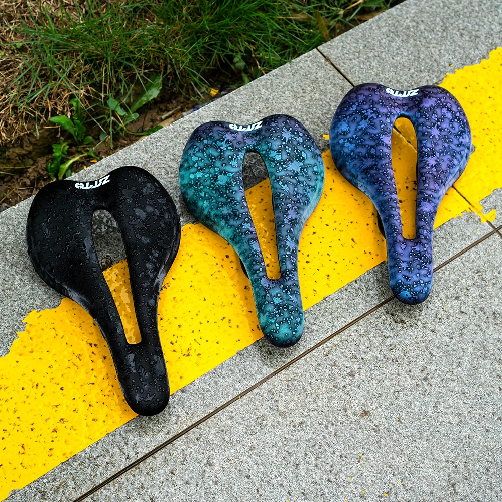 

ZTTO Wide Hollow MTB Bicycle Saddle Breathable PU Leather Cushion Steel Bow Mountain Road Bike Seat Soft Cycling Racing