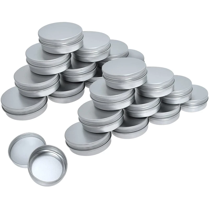 20Pcs Cream Jar Round Tin Cosmetic Lip Balm Containers Nail Craft Pot Refillable Bottle Screw Thread Lids Empty Aluminum Cans image 2