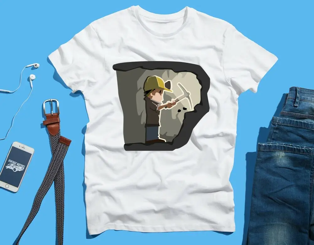 Забавная Новинка, футболка для майнинга угля, высокое качество, 100% хлопок, короткий рукав Забавная Новинка, футболка для майнинга угля, высокое качество, 100% хлопок, короткий рукав