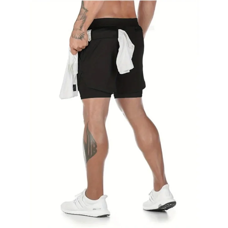 Anime Short Performance Mains Print Performance Shorts Summer Double Layer Beach Pants Fitness Training Pant Sports Men's 2in 1