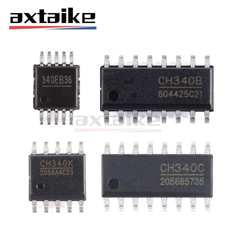 

10PCS CH340 CH340B CH340C CH340G SOP-16 CH340N SOP8 CH340E MSOP10 CH340K ESOP10 CH340T SSOP20 SMD IC USB To Serial Port Chip