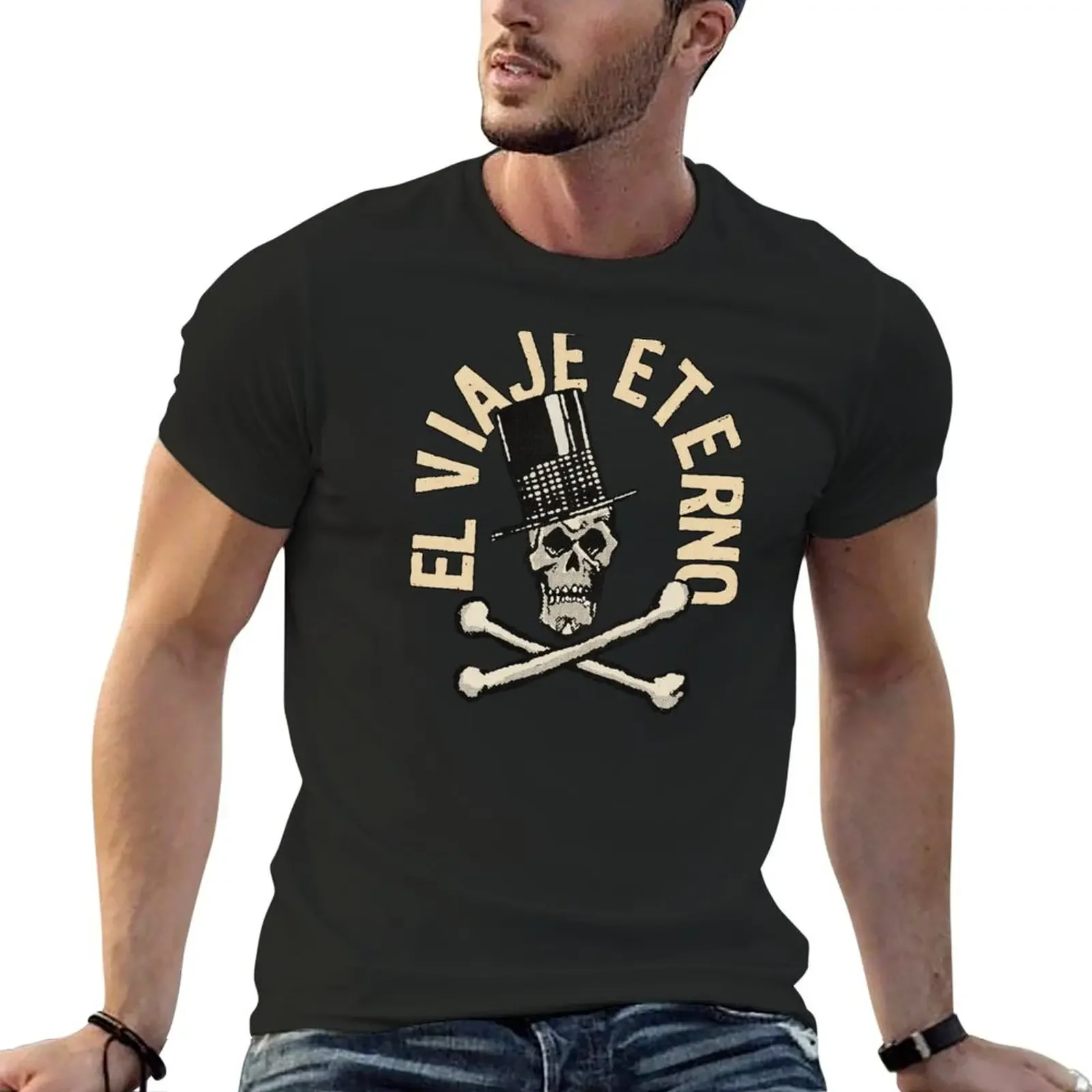 Vintage Eternal Life Calavera T-Shirt heavyweights plus sizes blacks mens graphic t-shirts anime