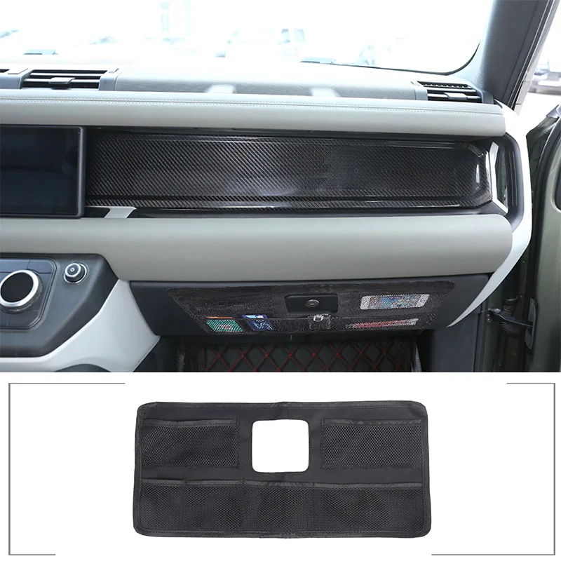 

For Land Rover Defender 90 110 2020-2024 Oxford cloth black car co-driver glove box cover storage net pocket auto accessories