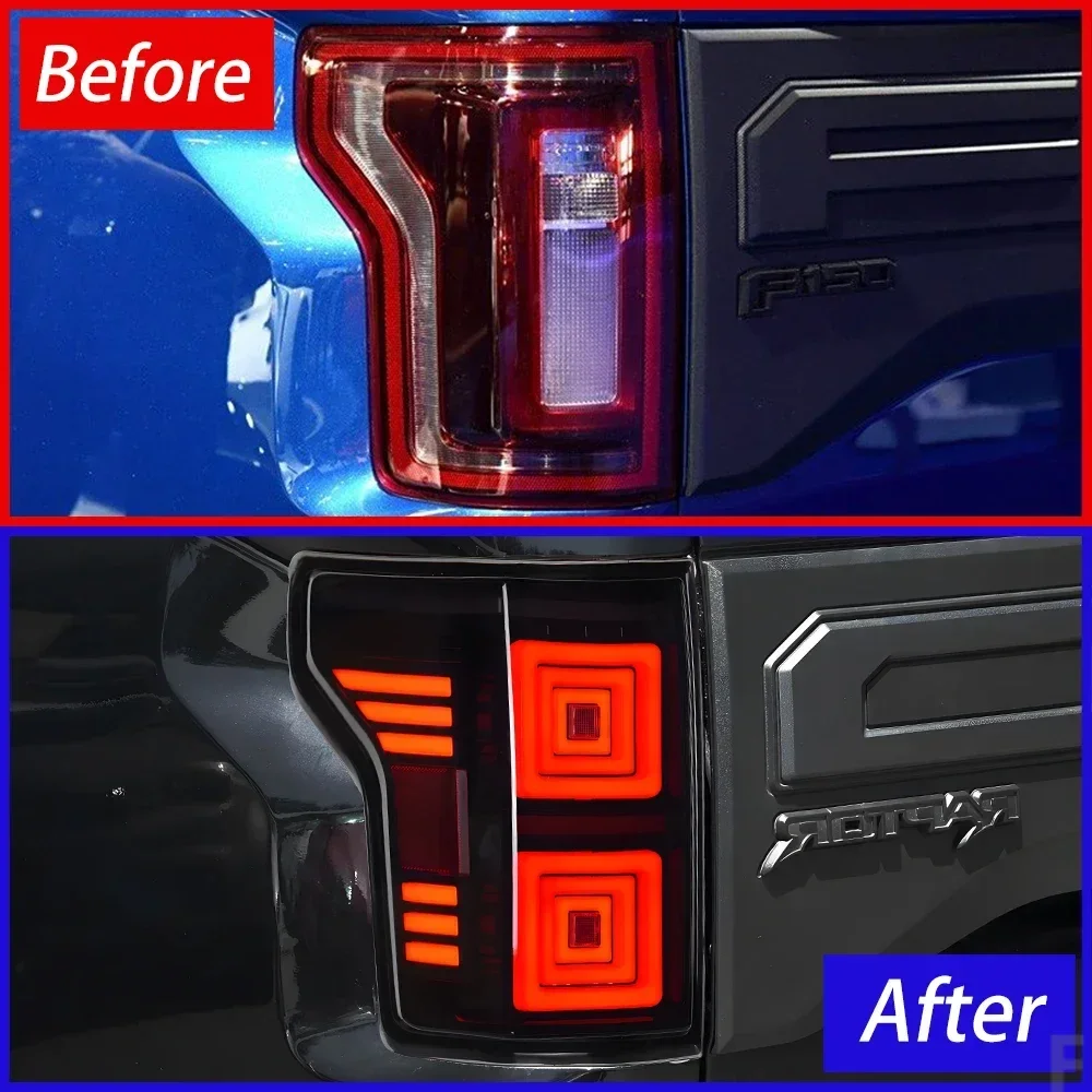 Car Taillights Assembly For Ford Raptor F150 2015-2019 LED Auto Rear Lamps Upgrade Dynamic Flashing Signal Lamp Accessories