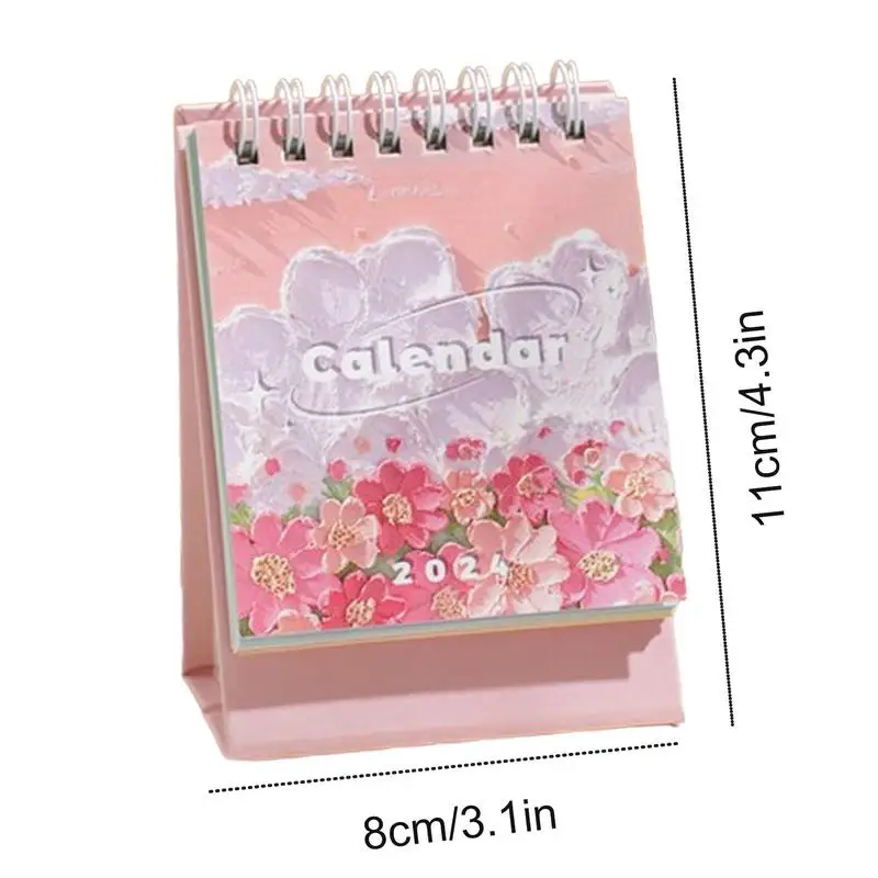 風景画シリーズ卓上カレンダー、美しい色、内側のページ、学生、ポータブル、オフィスアクセサリー、新しい2024