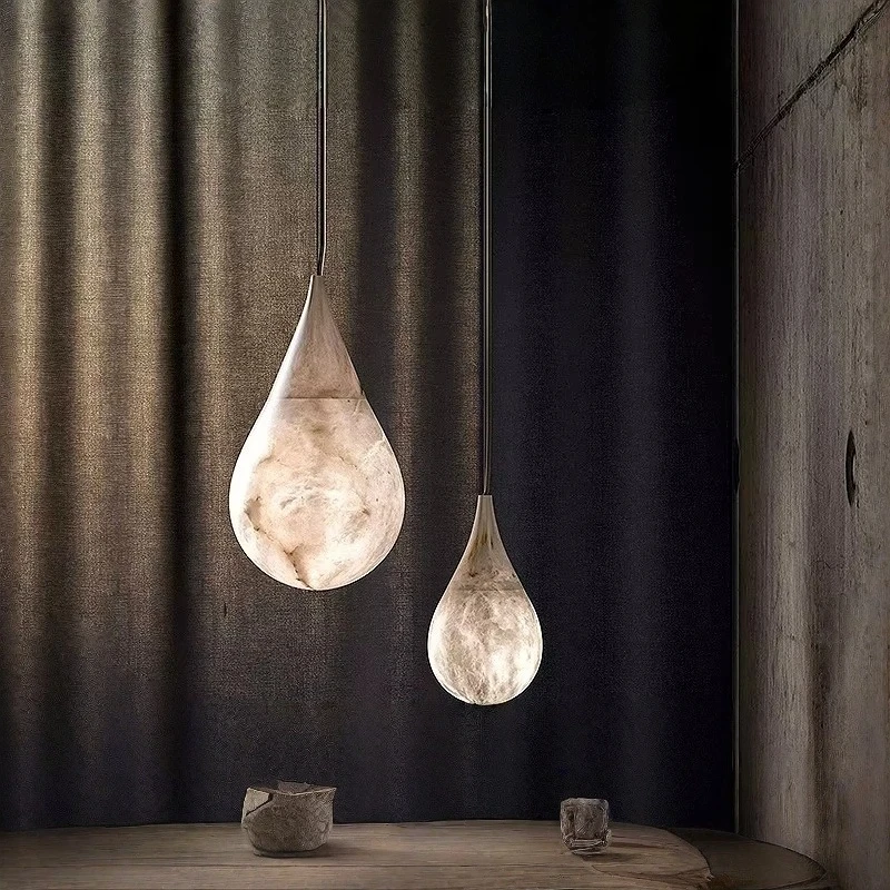 Luxury Home Deco Led Pendant Light Marble Series Designer Hanging Lamps Suspension Luminaire Lampen For Staircase Living Room