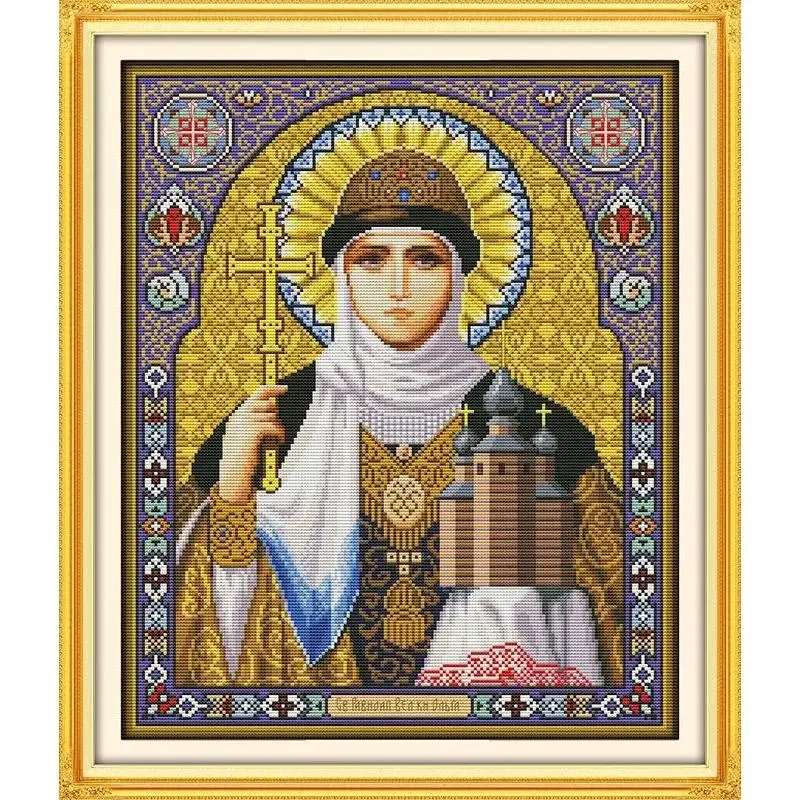 

Joy Sunday News Набор для вышивки крестом Printedd, легкий узор с нитками Aida и DMC, набор для вышивания из штампованной ткани-Religion Belie