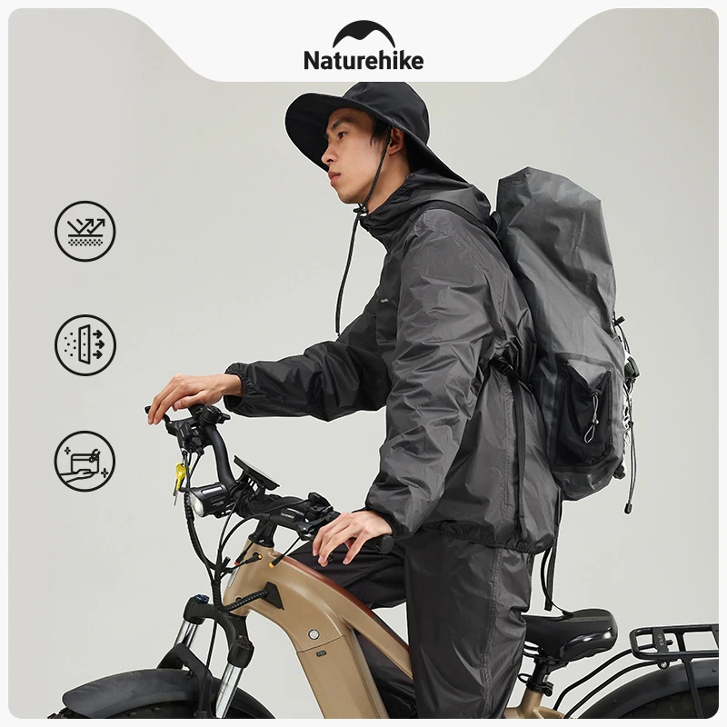 Naturehike Split Type Raincoat Suit Lightweight Outdoor Waterproof Rainwear Ultrathin Rain Coat Cycling Fishing Climbing Jacket