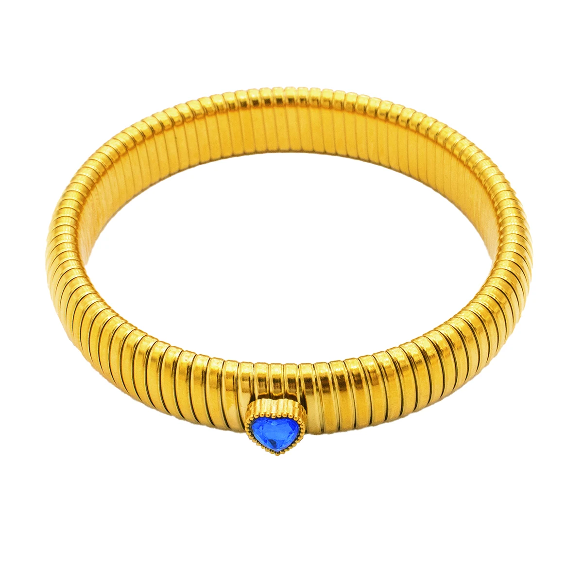 Waterdichte roestvrijstalen retro elasticiteit dikke metalen gepolijste armband 18K vergulde trend mode unisex sieraden mannen vrouwen