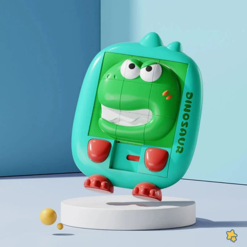 Lógica pensando treinamento brinquedos de viagem dos desenhos animados animal slide puzzle jogo cérebro teaser jogo brinquedo educativo para crianças