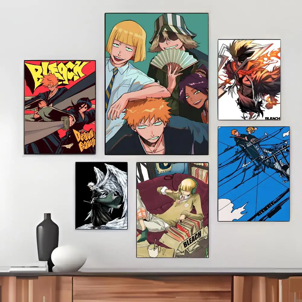 Action Anime B-Bleach Poster Pegatina artistica HD autoadhesiva impermeable para salon dormitorio