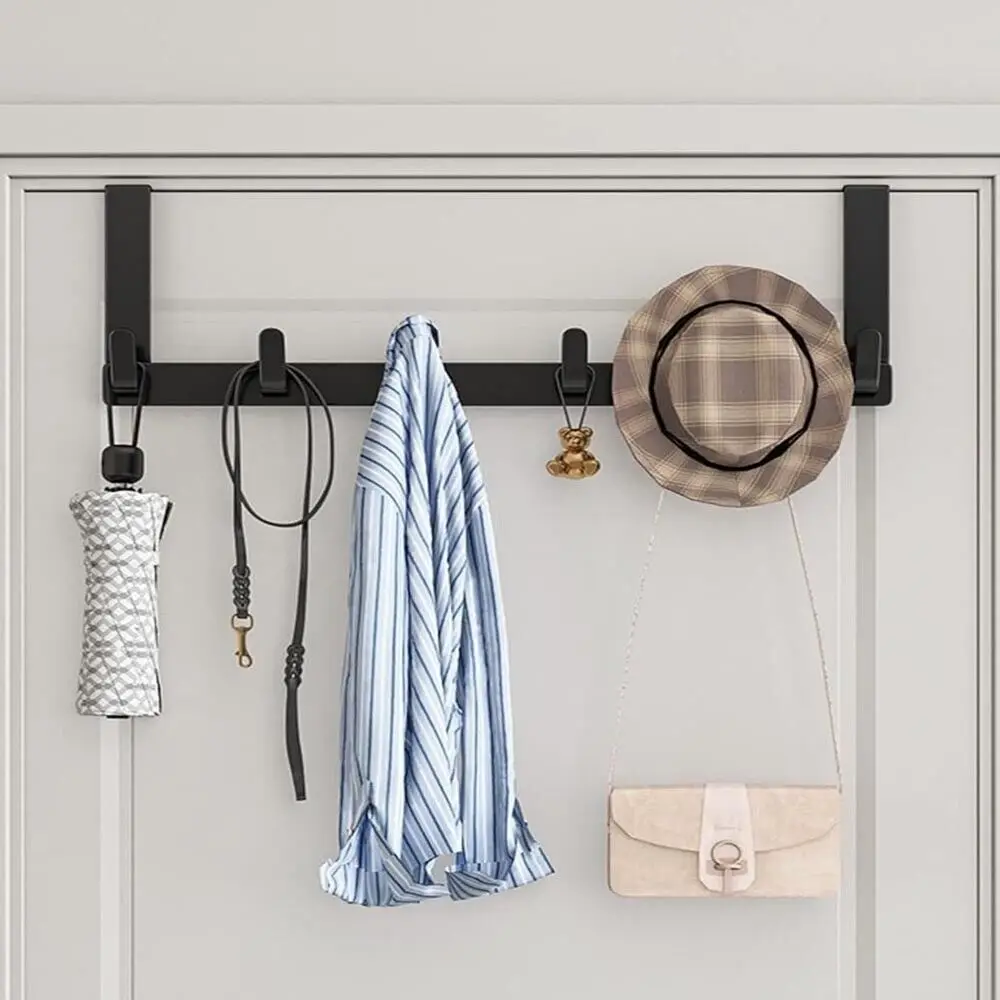 6 Hooks Clothes Coat Hat Towel Hanger Home Bathroom Organizer Rack Hooks Over The Door Kitchen Accessories Holder