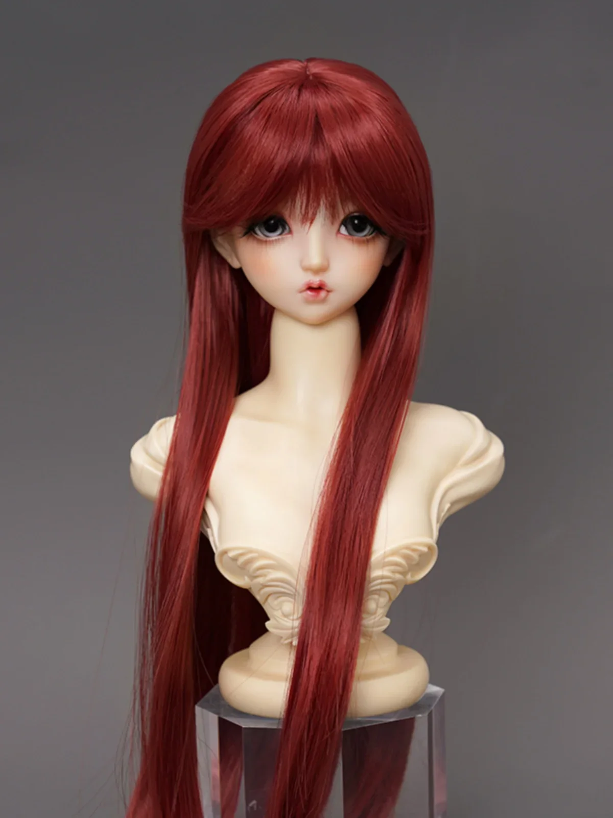 วิกผมตุ๊กตา BJD 1/3 1/4 1/6สำหรับตุ๊กตา BJD 60/45/30cm ของเล่นแต่งตัวผมยาวตรงหน้าม้าเพลย์เฮาส์เครื่องประดับตุ๊กตาไม่มีตุ๊กตา