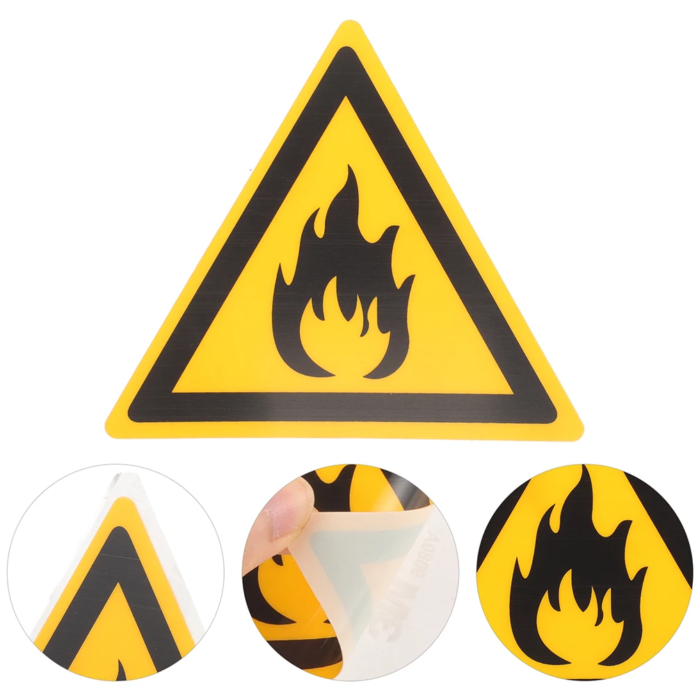 2pcs Warning Decal Fire Safety Sign Plastic Caution Sticker Adhesive Sign For Outdoor