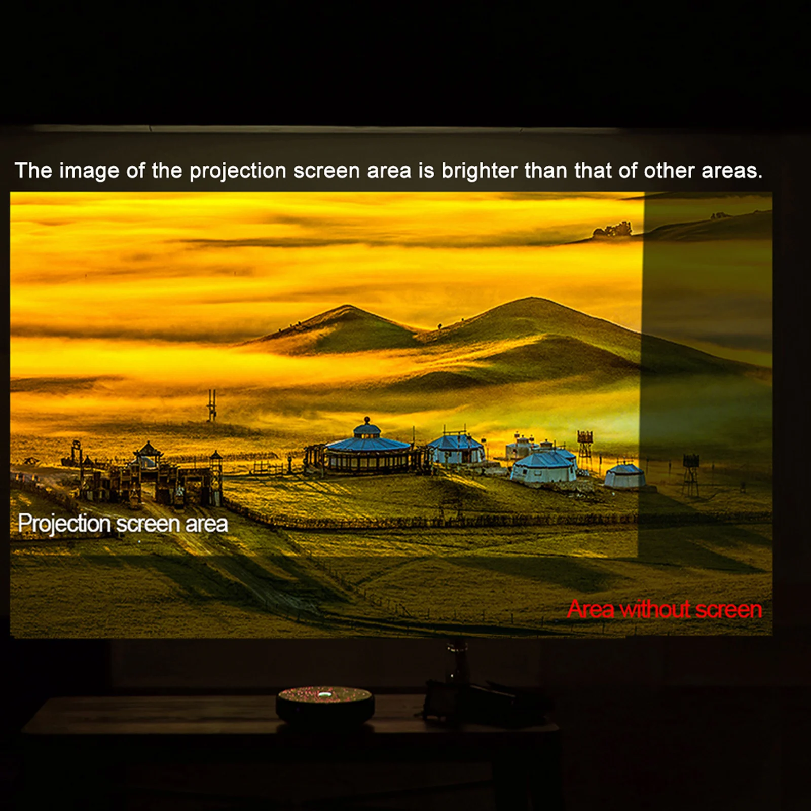 80-inch Portable Projector Screen HD 16:9 Frameless Video Projection Screen Foldable Wall Mounted for Home Theater  Movies