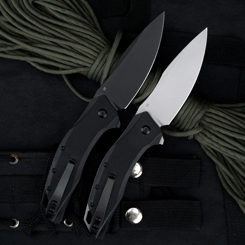 Folding knife sharp and high hardness outdoor survival portable knife D2 steel G10 handle camping fishing folding knife