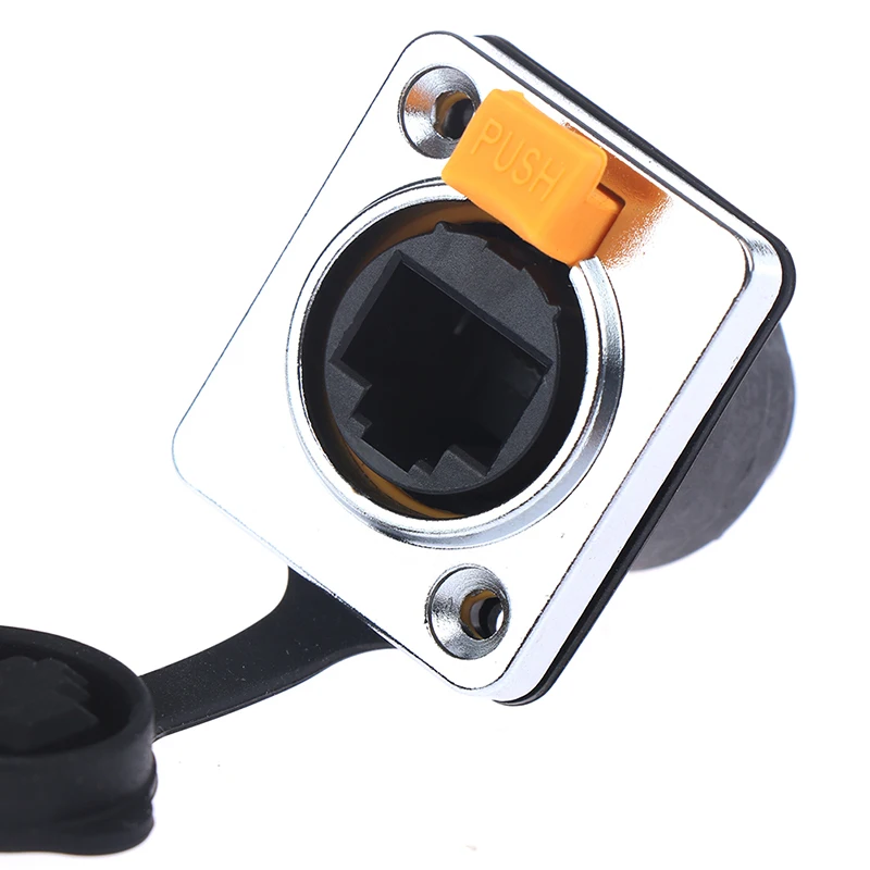 Conector impermeable RJ45, enchufes de montaje en panel hembra, Ethernet IP65, recto