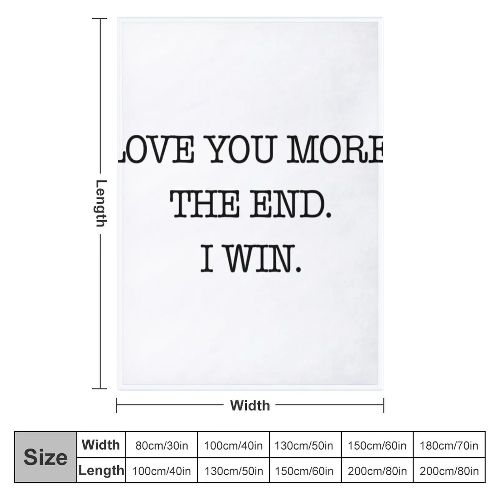 Love you more. The end. I win. Throw Blanket Decorative Throw For Baby Decorative Sofa christmas gifts Blankets