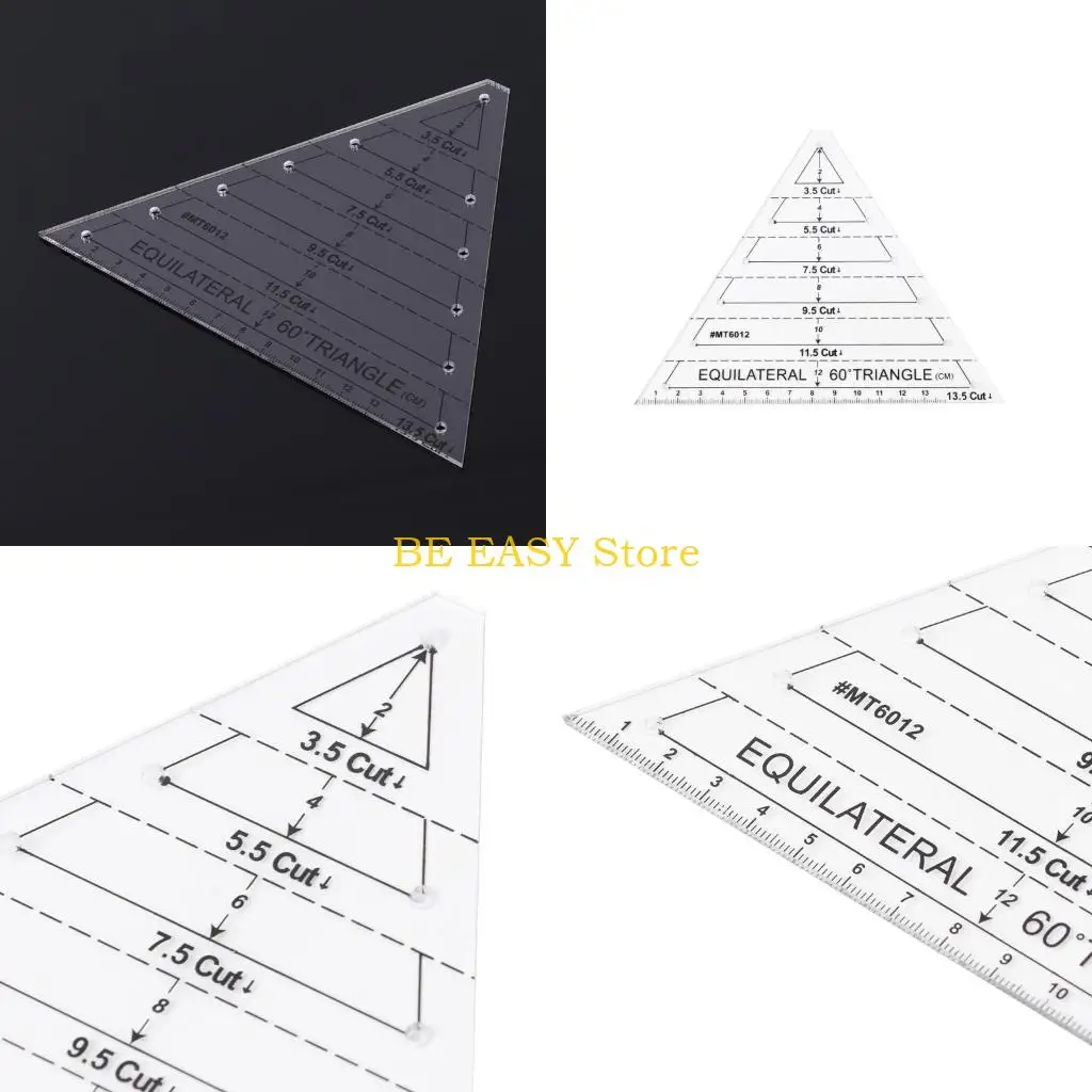 E28F Equilateral for Triangle Sewing Ruler Drawing Drafting MeasureTemplate DIY Clothing for Quilt Sheet Making Handmade Sew