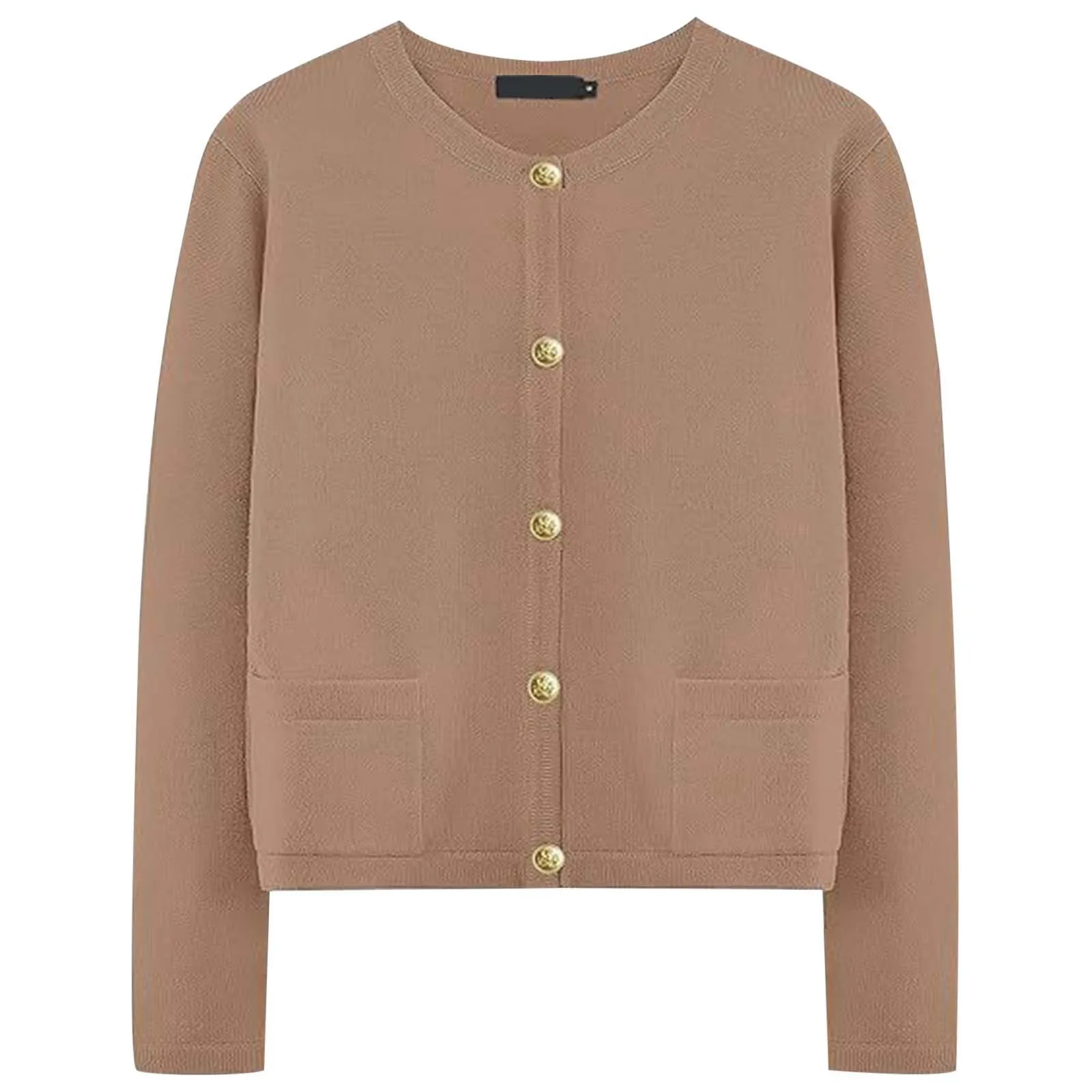 2024 Fall Women\'s Striped Cardigan Sweaters Button Down Cropped Knit Round Neck Lady Jackets Coat Outfits Trendy Clothes