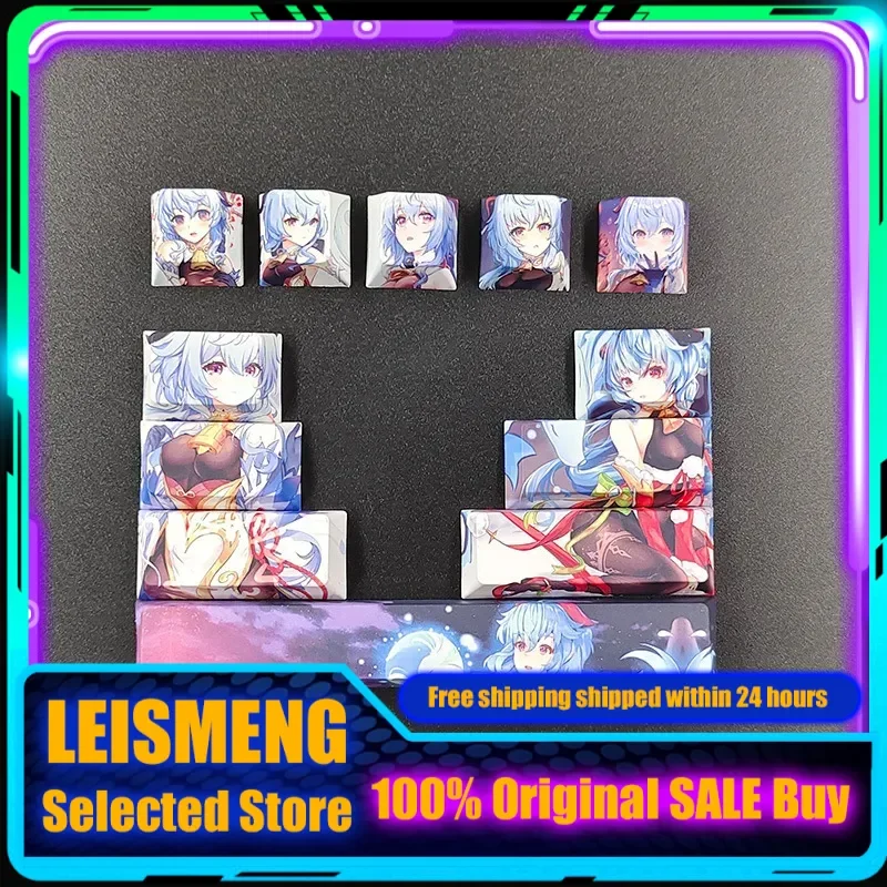 مجموعة أغطية مفاتيح مخصصة مكونة من 12 مفتاحًا لشخصية أنيمي للوحات المفاتيح الميكانيكية بتصميم Cherry PBTCute بمحور متقاطع لهدية لوحة مفاتيح ألعاب الكمبيوتر