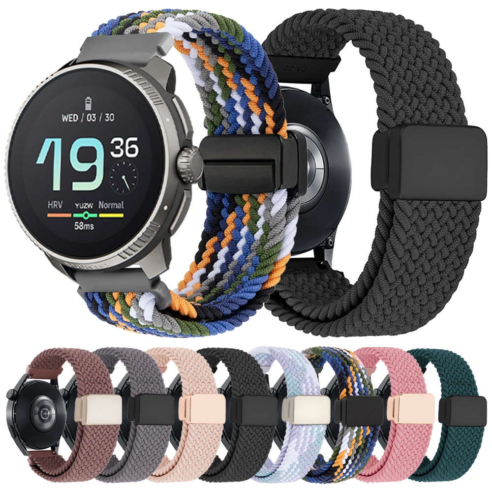Elastic Braided Watch Strap for SUUNTO 5 9 PEAK PRO DLC Nylon Loop Bracelet Correa SUUNTO Ocean/RACE S/VERTICAL Smartwatch Band