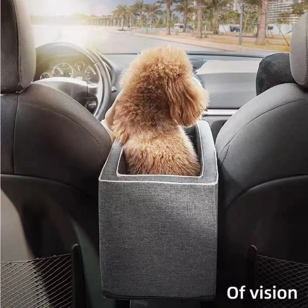 

Dog Car Seat Center Console for Small Dogs,Puppy Booster Car Seat with Safety Inner Leash & High-Elastic Straps
