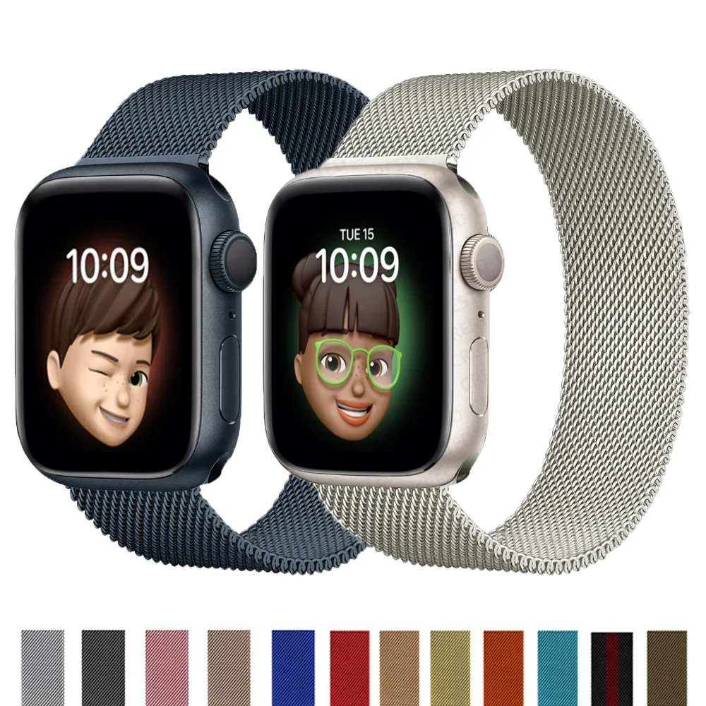 Milanese Loop For Apple Watch Band 44mm 45mm Ultra 49mm 40mm 41mm 42mm bracelet correa Apple watch series 8 7 SE 3 4 5 6 Strap