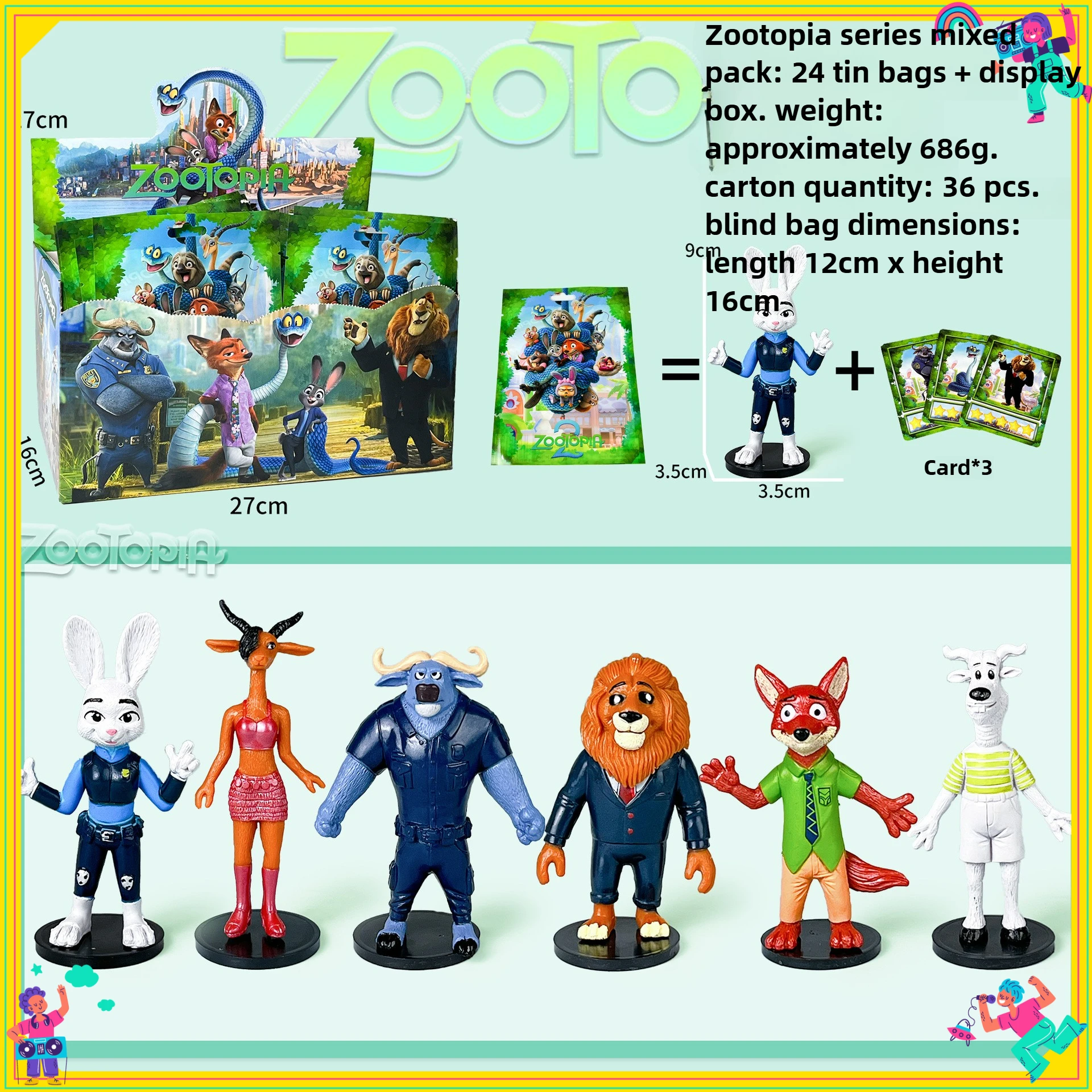 

Новые фигурки Зоотопии Диснея 2, лиса, Ника, кролик, Джуди, офицер, слепая сумка, аниме-модели, аниме-фигурки, модные коллекционные подарки