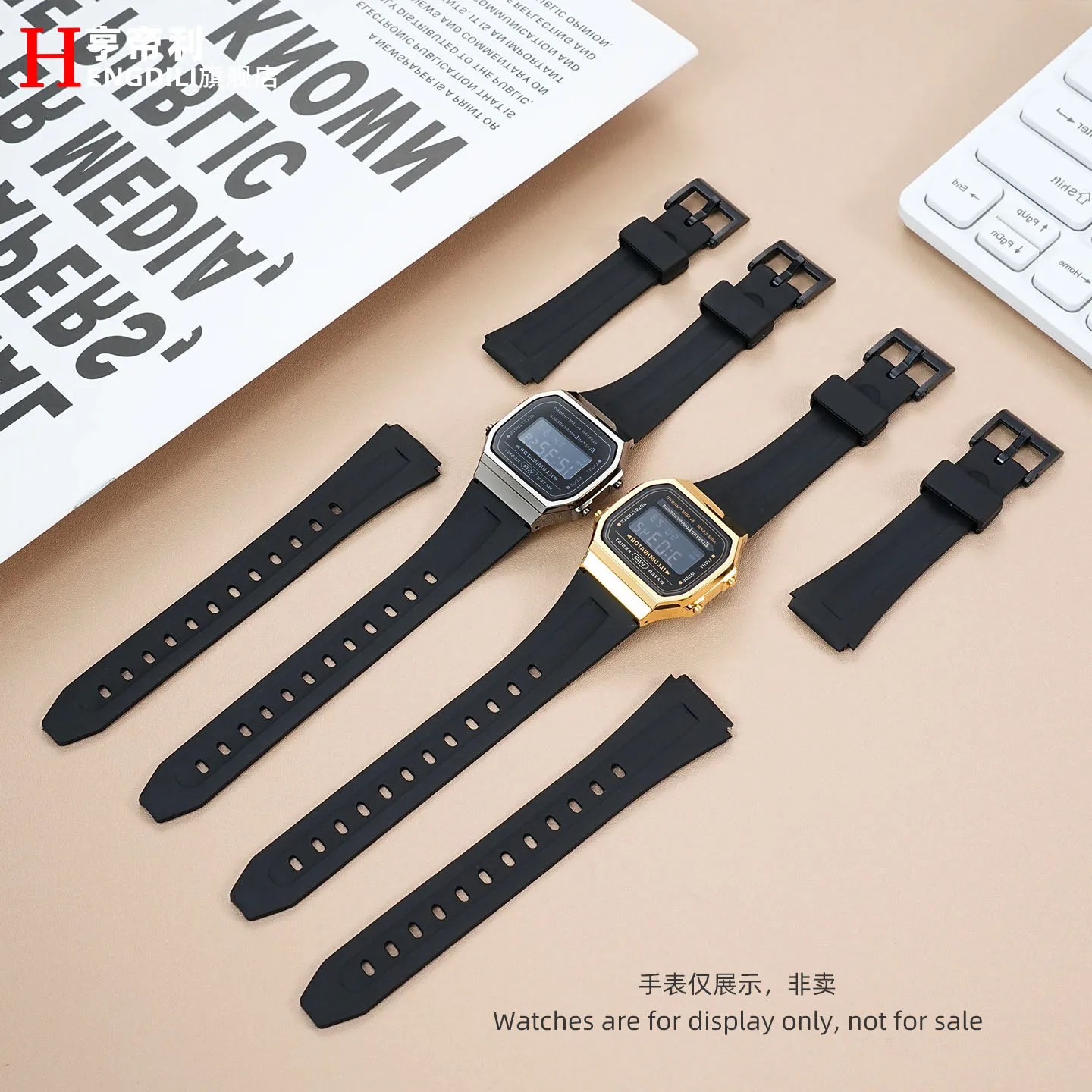 18 مللي متر سيليكون حزام الساعات ل كاسيو MRW-200H S300H W-800 AE1200 1300 F-84/91W/94/105/81 A-158/168 ث-218 حزام ساعة اليد سوار #1