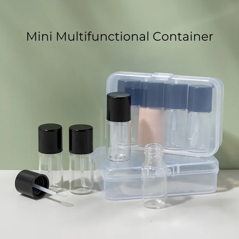 8/16Pcs 0.13oz/4ml Mini Glass Bottle, with Small Plastics Scraper & Box, for Liquid Foundation Cream, Empty Travel Set Wholesale