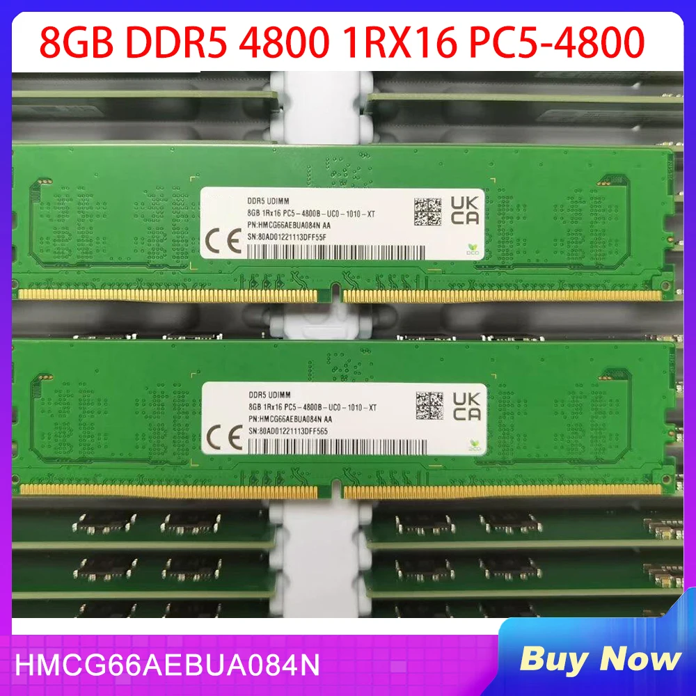 

1 PCS Desktop Memory For SK Hynix RAM 8G 8GB DDR5 4800 1RX16 PC5-4800 HMCG66AEBUA084N