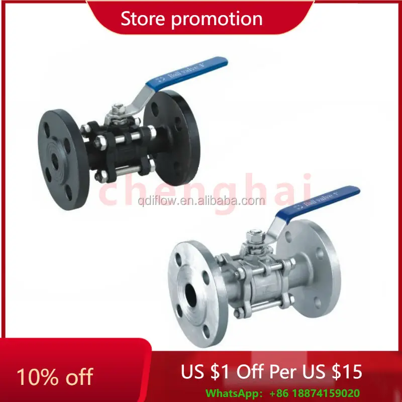 

Шаровой кран CF8m/CF8 из нержавеющей стали, 3 шт., с фланцевыми концами