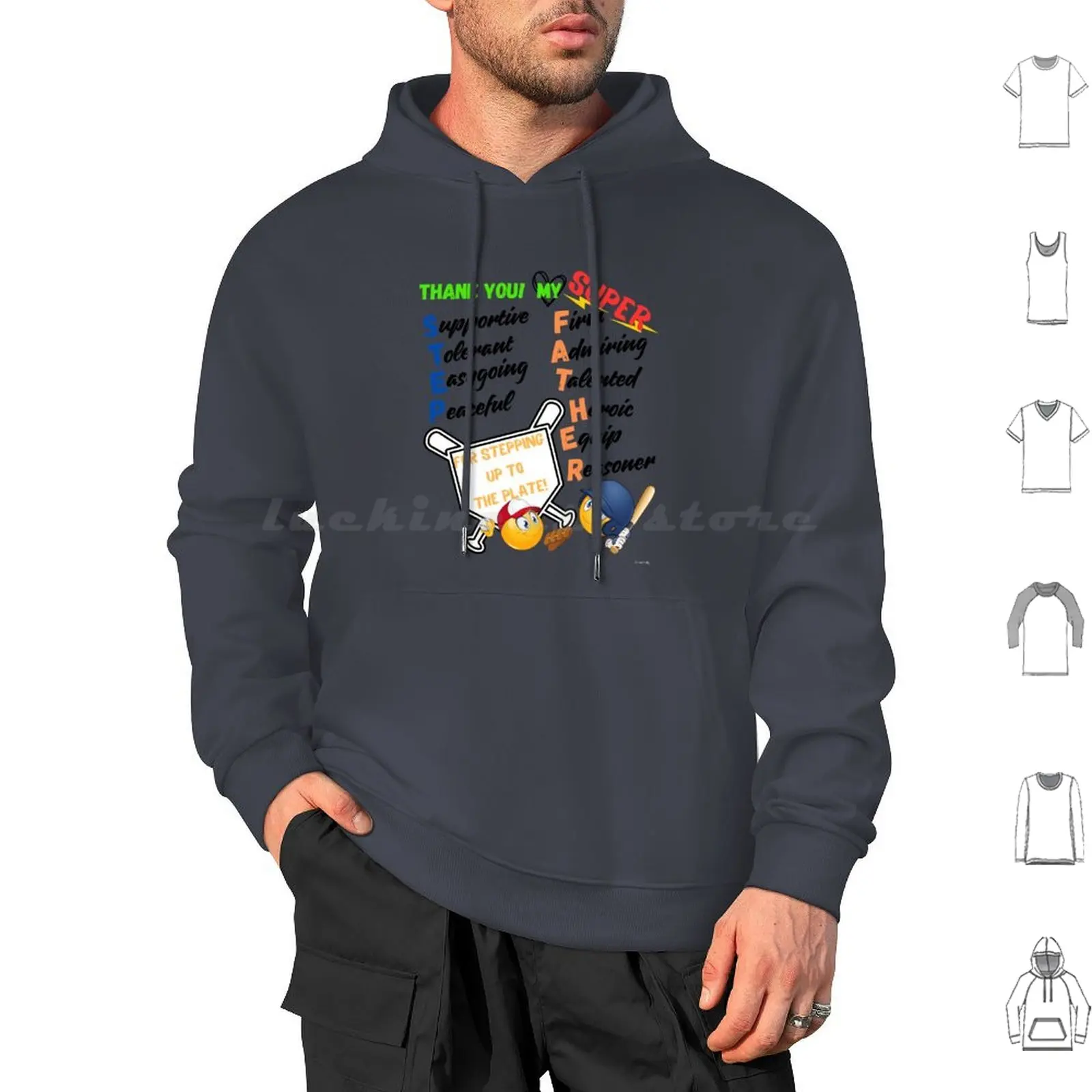 Thank You! My Super Stepfather Hoodie cotton Long Sleeve Stepfather Ideas Appreciation Inspiring Thank You Adoption