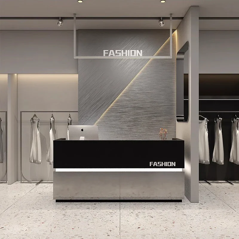 

Gray Checkstand Reception Desks Nordic Beauty Salon Storage Customer Shop Counter Podium Office Furniture Приемный Стол FYRD