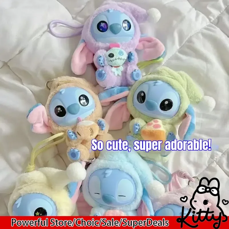 

Low Price Sale Stitch Eat Something Before Sleep Blind Box Plush Doll Cute Pajamas Stitch Doll Toy Bag Pendant For Birthday Gift