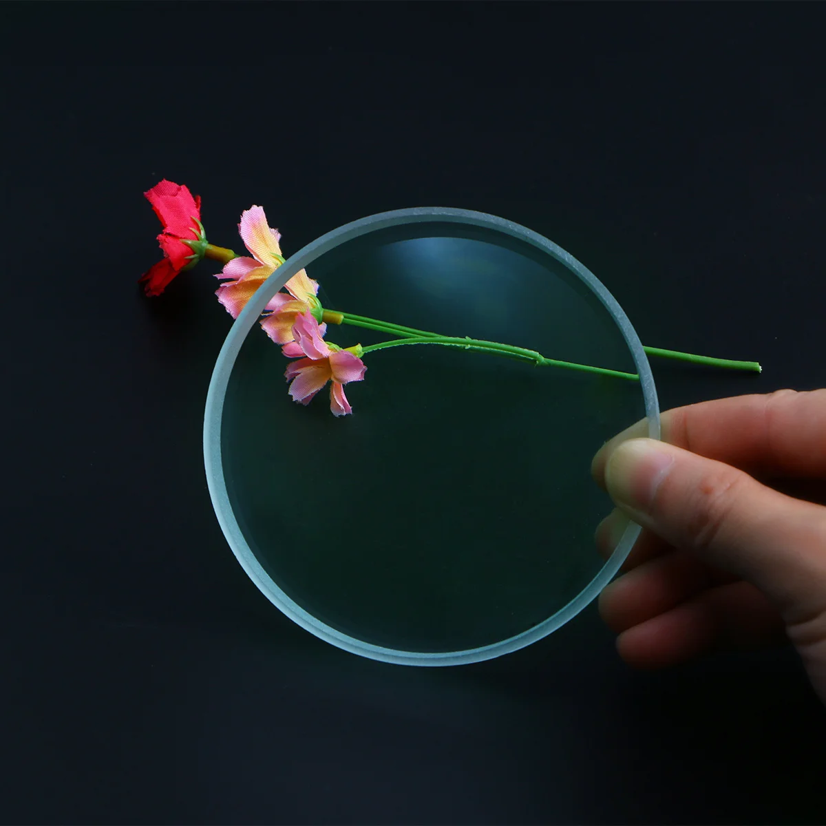 

Glass Lens 10Cm Diameter 300Mm Focal Length Double Convex Optical Lens for Science Projects High Transparency Beveled Edges