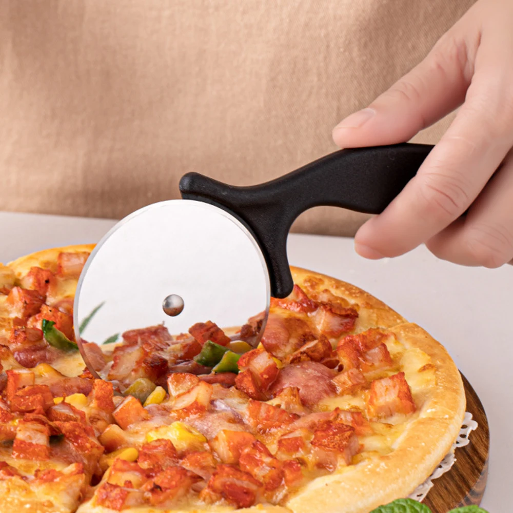 1PC Plastic Handle Small Cake Maker Circular Stainless Steel Pizza Wheel Cutter Roller Cake Maker