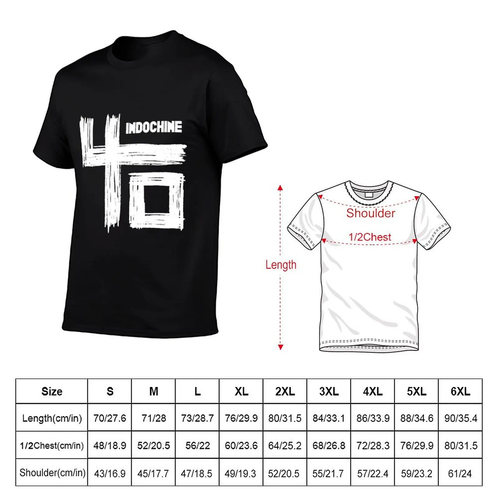 indochine 40 logo tour 2021 kakakatin T-Shirt Casual Loose Short Sleeve Tee for Men