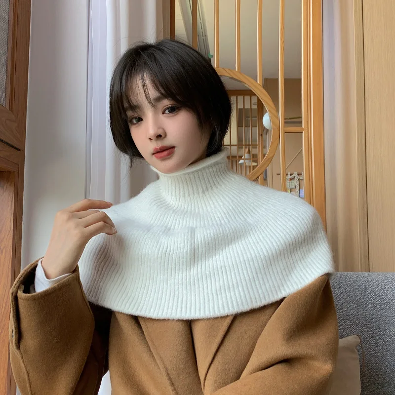 

Корейская версия шарф с воротником, зимняя новая модная верхняя одежда, пуловер, утепленный женский универсальный однотонный вязаный чехол на шею