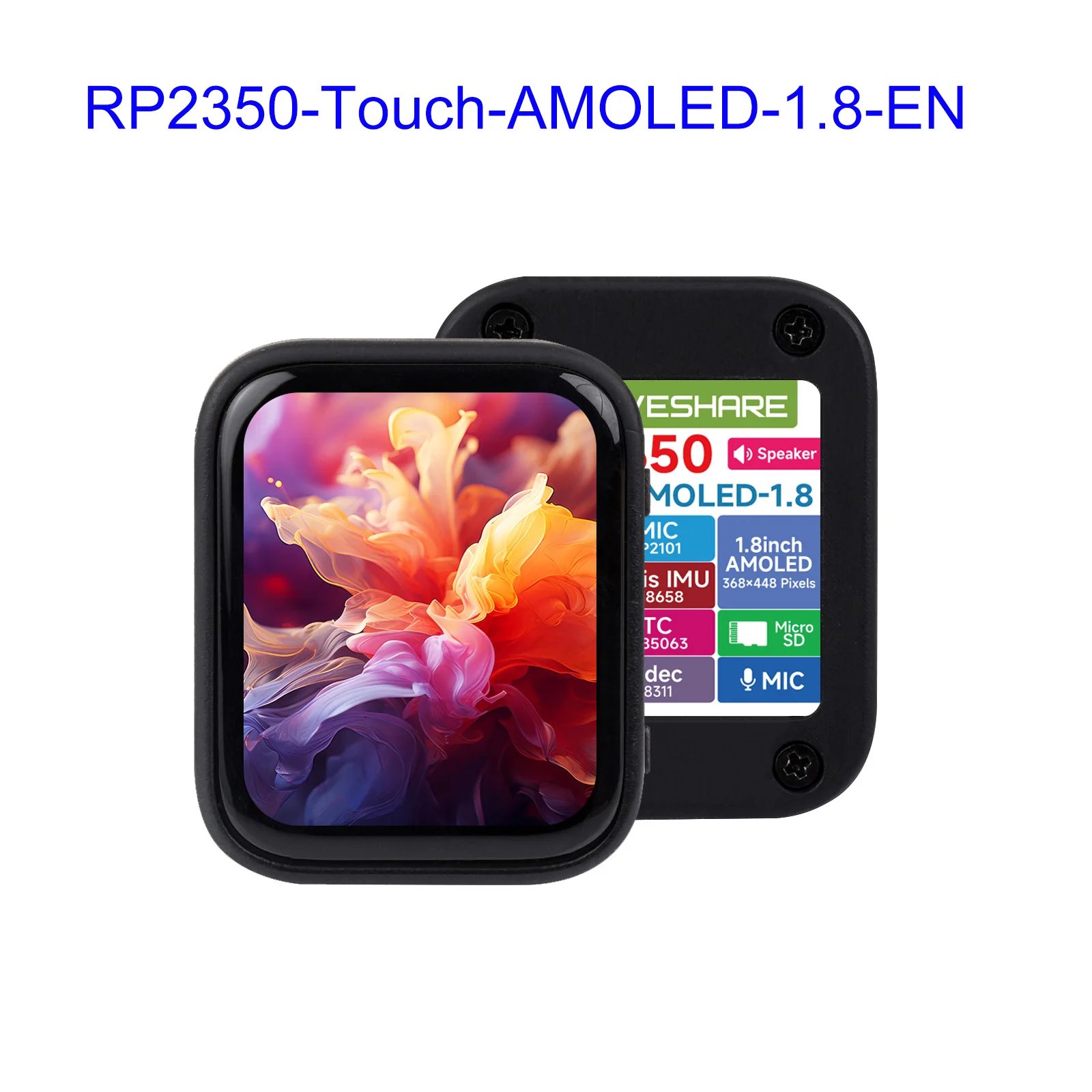 

RP2350 1.8inch AMOLED Touch Display Development Board, 368×448 Pixels, QSPI Interface, Dual-core & Dual-architecture Design