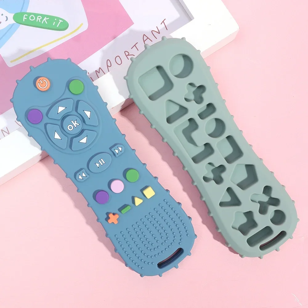 Neuheit Silikon Simulation TV Fernbedienung Form Beruhigende Spielzeug Baby Food Grade Teaser Stick kinder Sensorische Bildung Spielzeug – Detail 6