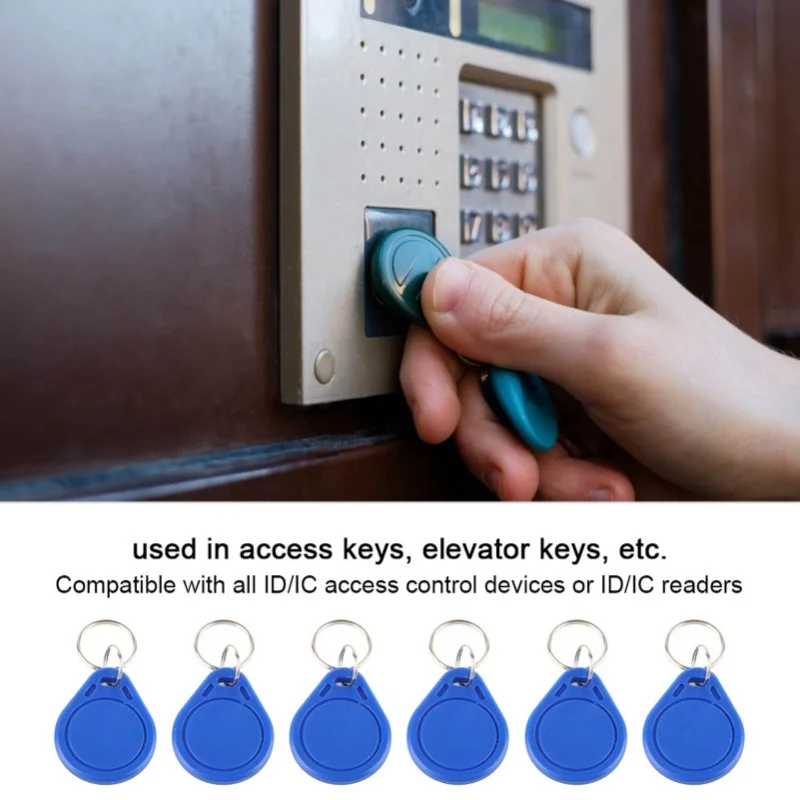 50pcs 125KHz Access Control RFID EM4100 Card Tag Token Key Chain KeyfobID