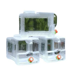 Reusable 28L 10L 15L 20L Long Square Water Tank with Faucet Transparent Water Bottle Outdoor Camping Water Storage Bucket
