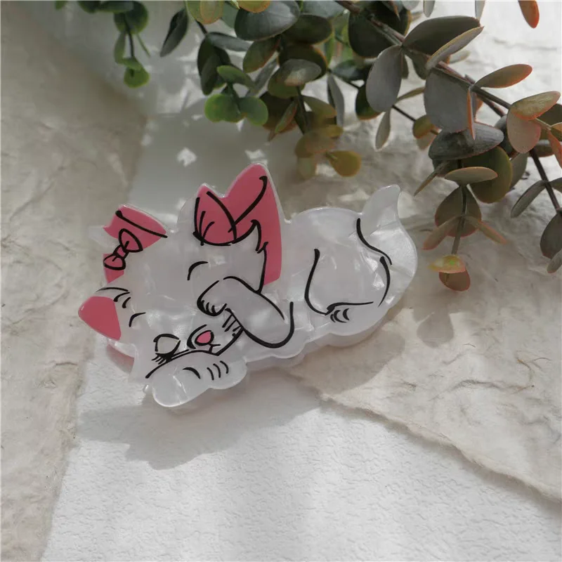 Disney Marie Cat Kawaii Half Pricked Ponytail Double Sided Duck Billed Clip Shark Clip Girl Ornaments Children Toy Birthday Gift